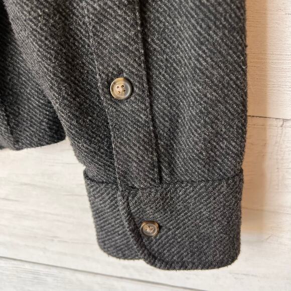 Faherty Shirt Womens Size Medium Heathered Black Twill Legend Sweater Stretch - Picture 13 of 16